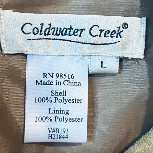 Coldwater Creek Jacket Womens Large Faux Suede Zip Up Pleated Ruffle Cottagecore - Picture 4 of 5